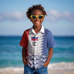 Haiti Football Custom Kid Hawaiian Shirt Tribal African Abstract Graphic
