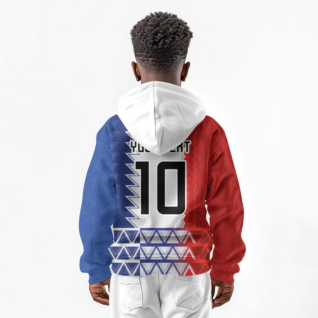 Haiti Football Custom Kid Hoodie Tribal African Abstract Graphic