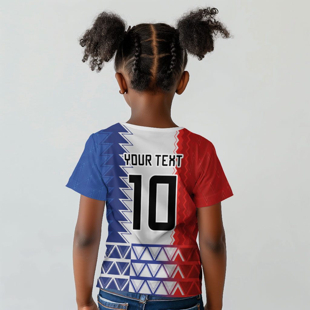 Haiti Football Custom Kid T shirt Tribal African Abstract Graphic