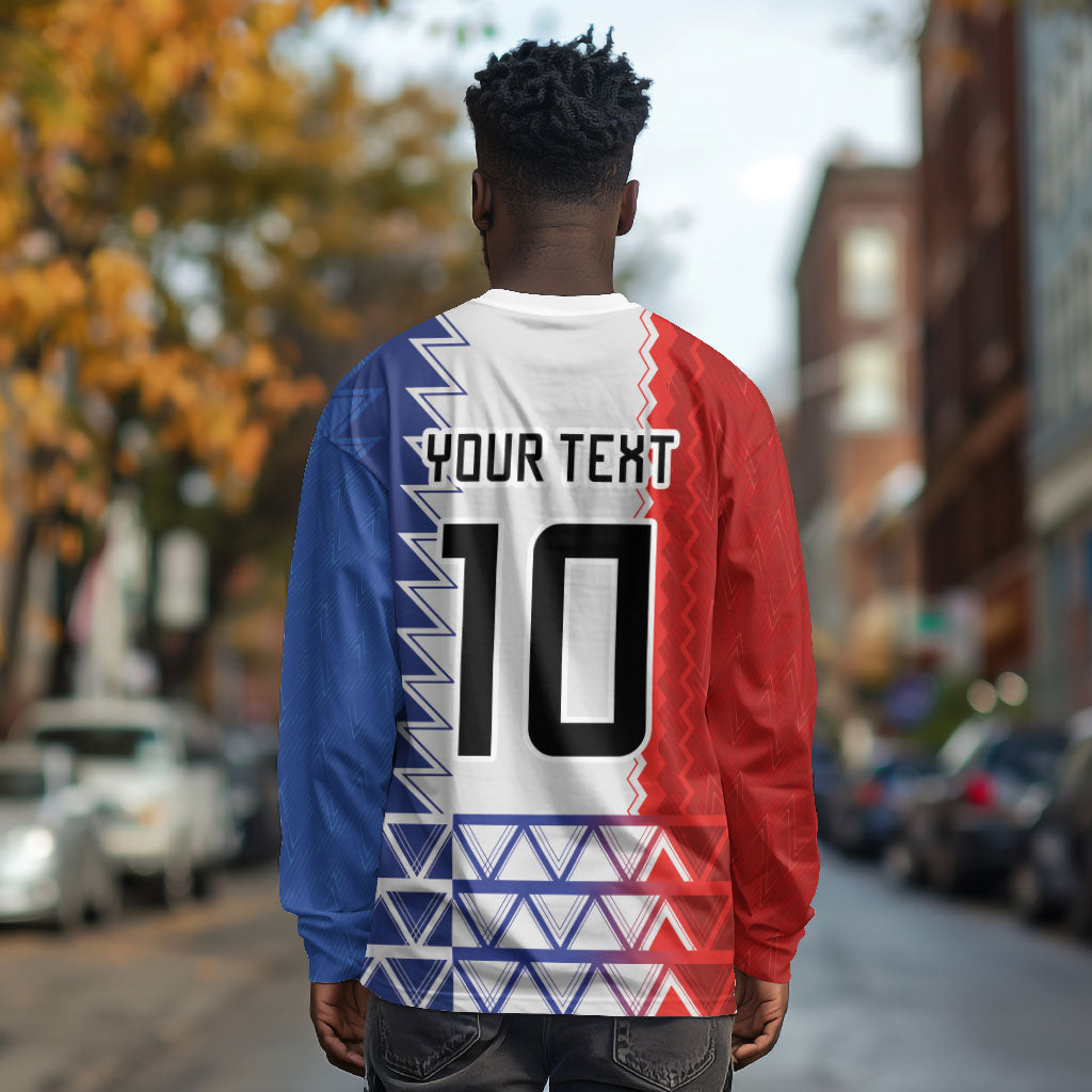 Haiti Football Custom Long Sleeve Shirt Tribal African Abstract Graphic