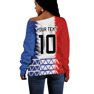 Haiti Football Custom Off Shoulder Sweater Tribal African Abstract Graphic