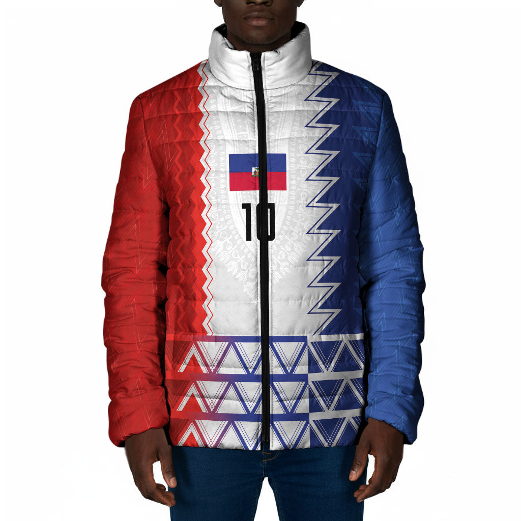 Haiti Football Custom Padded Jacket Tribal African Abstract Graphic