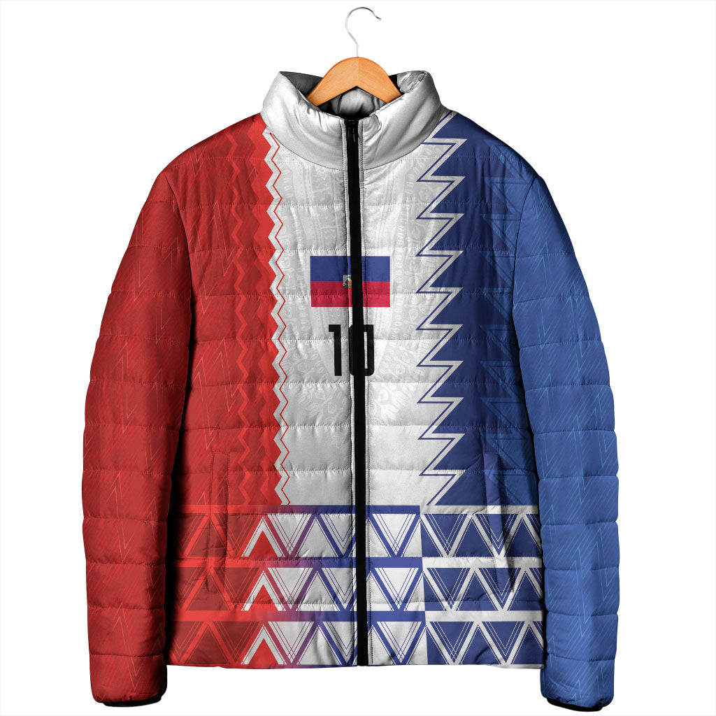 Haiti Football Custom Padded Jacket Tribal African Abstract Graphic