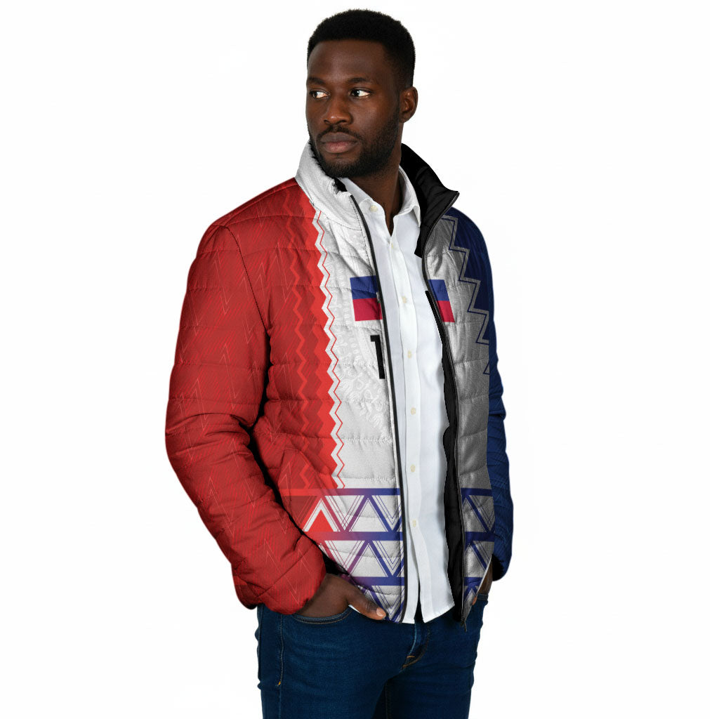 Haiti Football Custom Padded Jacket Tribal African Abstract Graphic