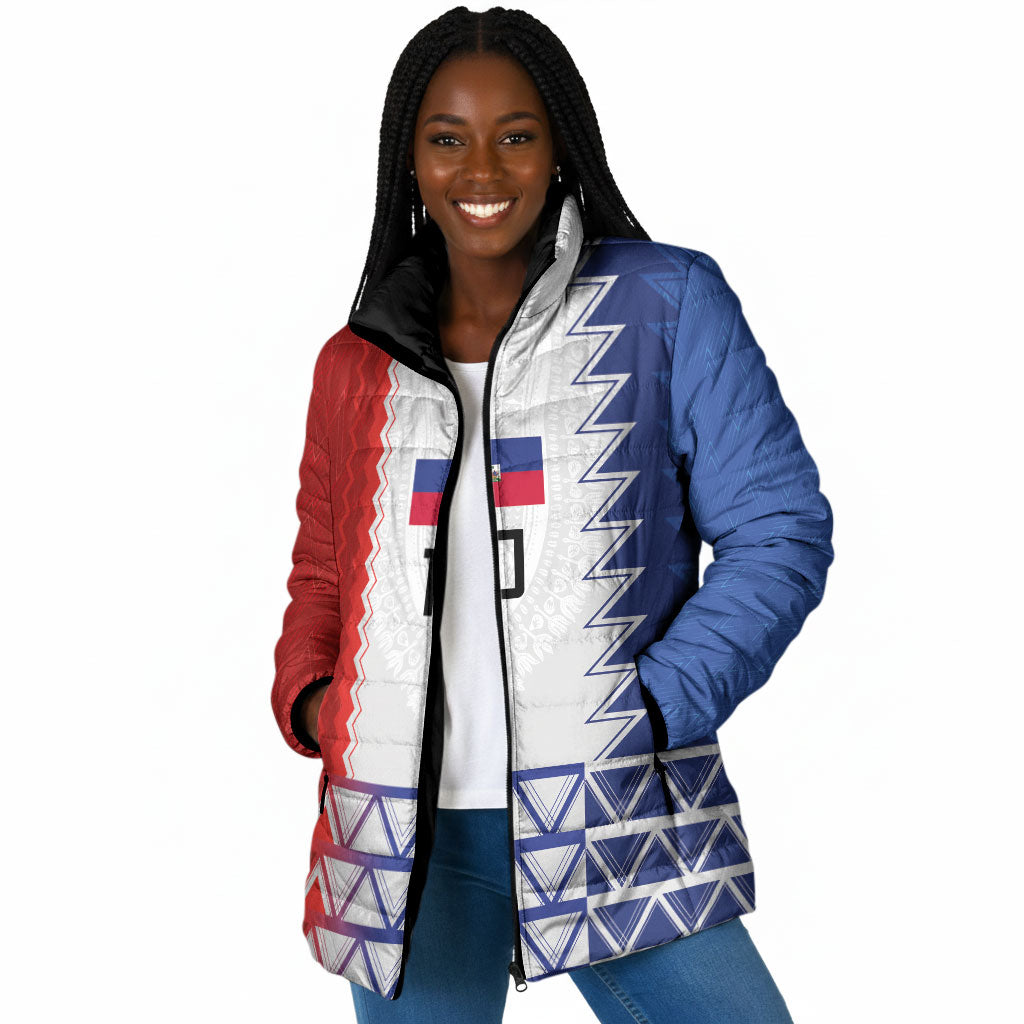 Haiti Football Custom Padded Jacket Tribal African Abstract Graphic