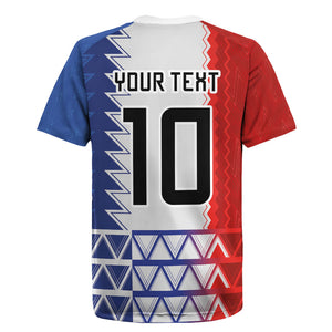 Haiti Football Custom Rugby Jersey Tribal African Abstract Graphic