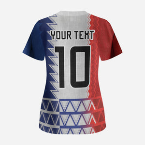 Haiti Football Custom Scrub Top Tribal African Abstract Graphic