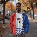 Haiti Football Custom Sweatshirt Tribal African Abstract Graphic