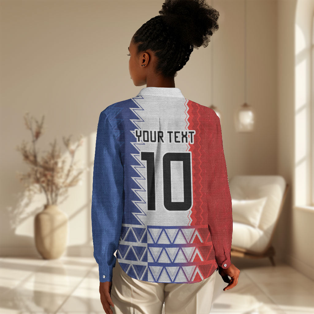 Haiti Football Custom Women Casual Shirt Tribal African Abstract Graphic