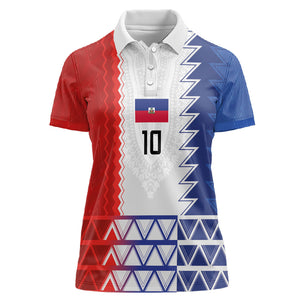Haiti Football Custom Women Polo Shirt Tribal African Abstract Graphic