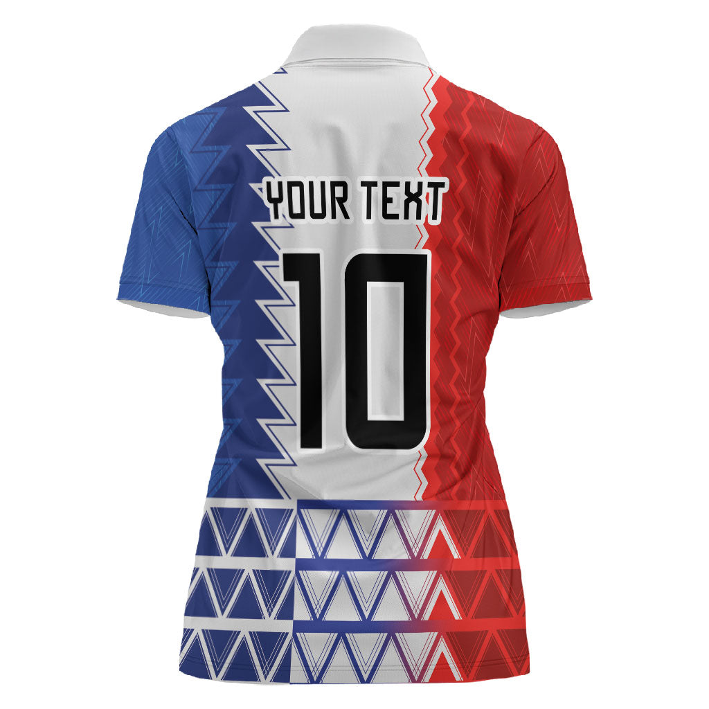 Haiti Football Custom Women Polo Shirt Tribal African Abstract Graphic