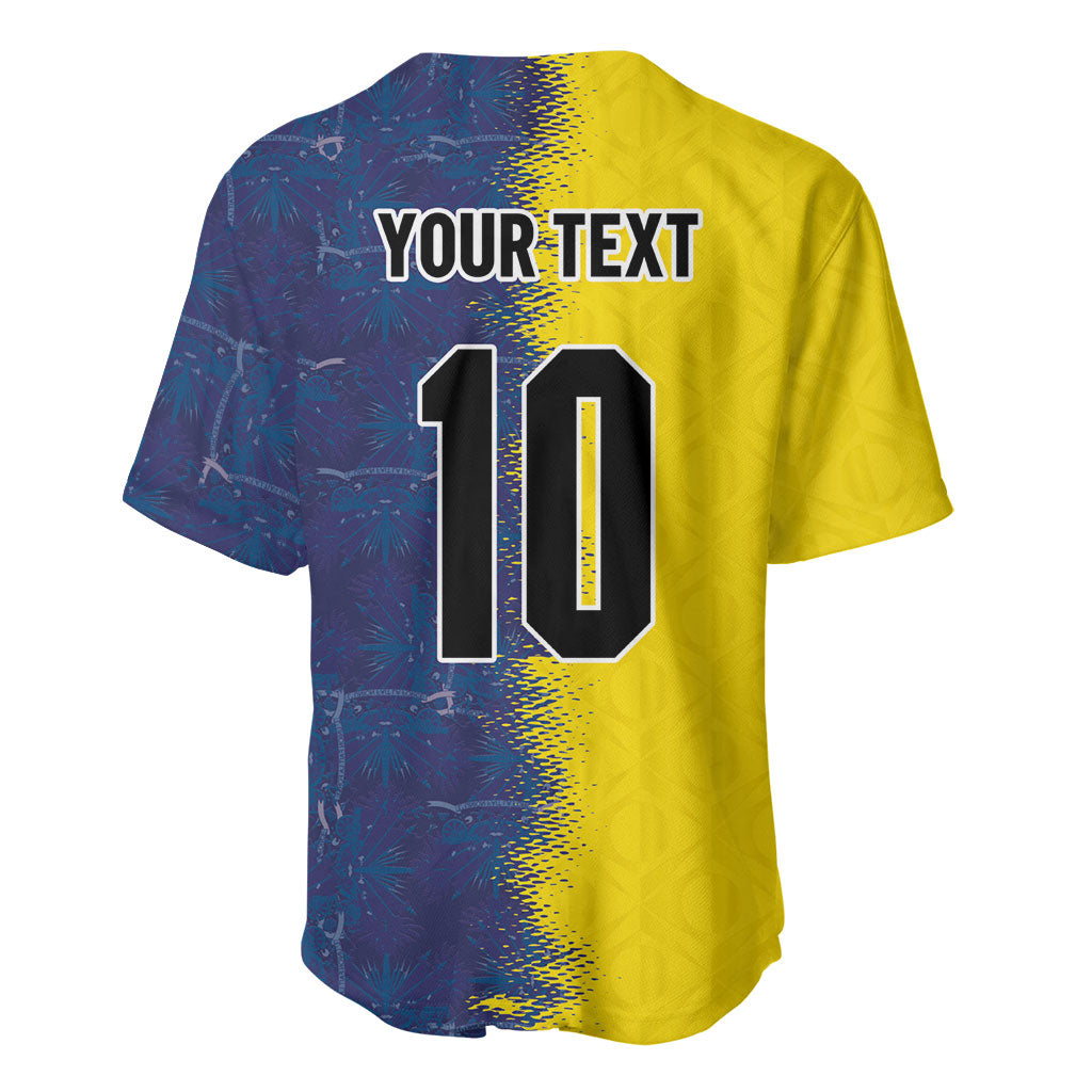 Haiti and Brazil Football Custom Baseball Jersey Splash Half Split