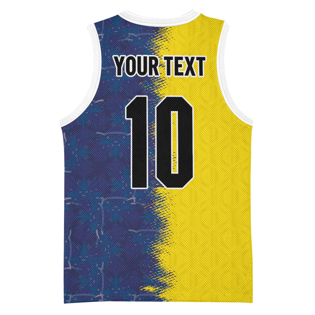 Haiti and Brazil Football Custom Basketball Jersey Splash Half Split