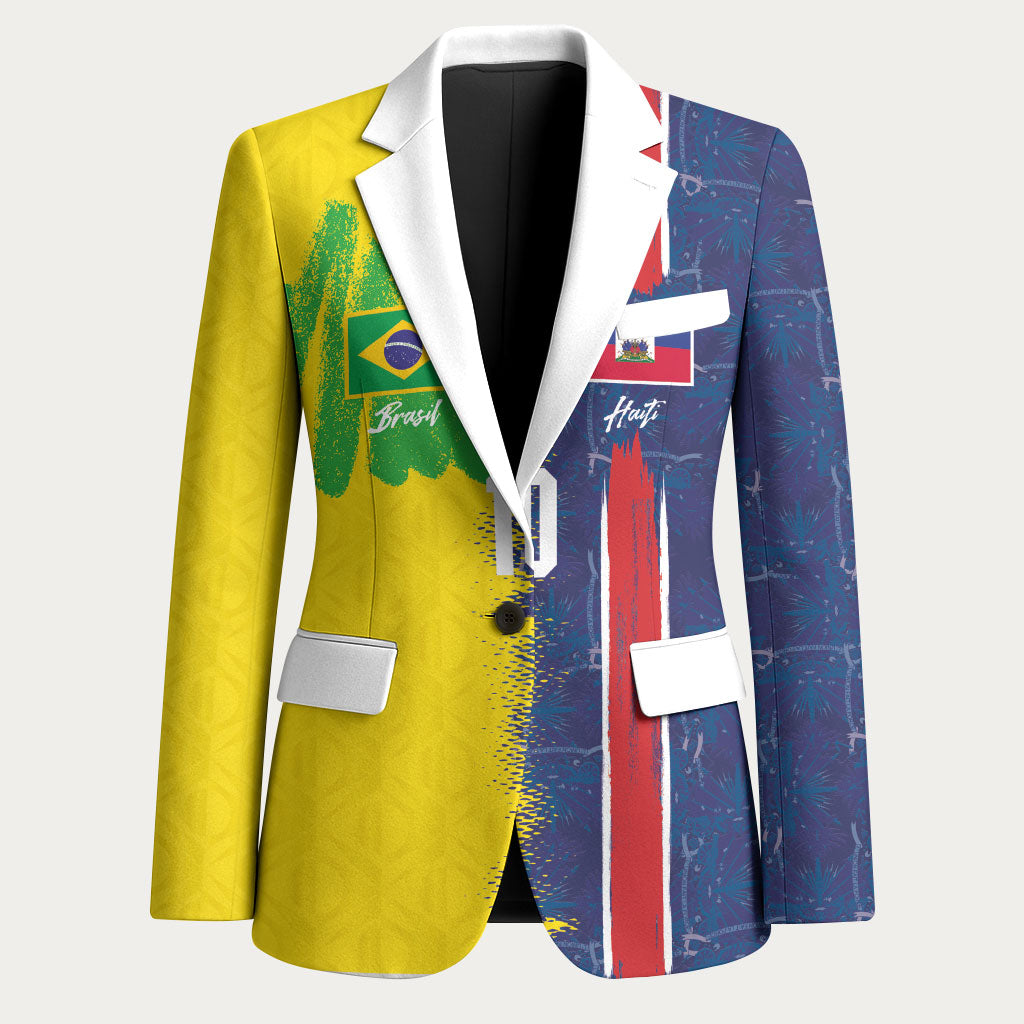 Haiti and Brazil Football Custom Blazer Splash Half Split