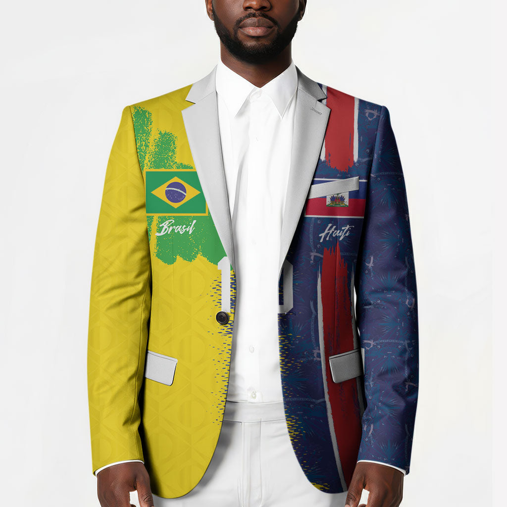 Haiti and Brazil Football Custom Blazer Splash Half Split