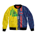 Haiti and Brazil Football Custom Bomber Jacket Splash Half Split