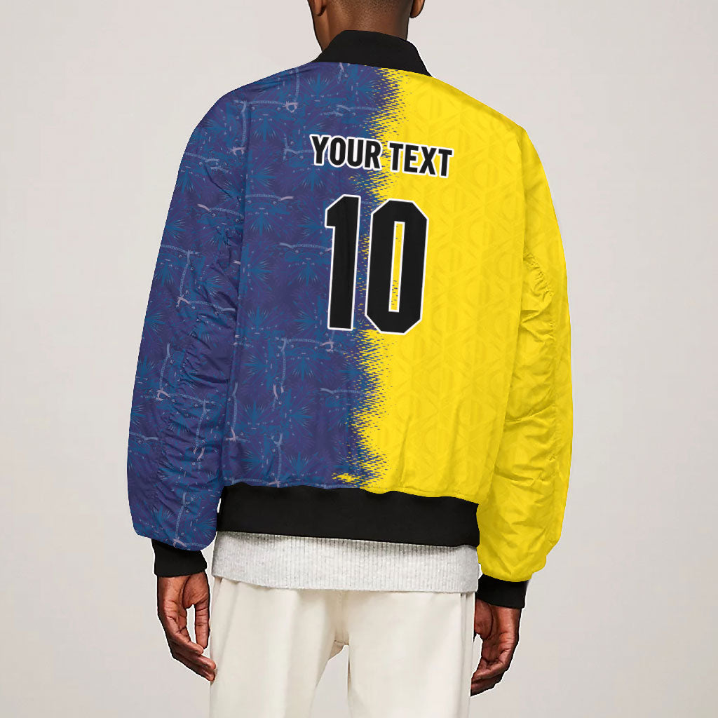 Haiti and Brazil Football Custom Bomber Jacket Splash Half Split