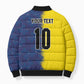 Haiti and Brazil Football Custom Bomber Puffer Jacket Splash Half Split