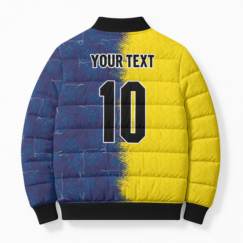 Haiti and Brazil Football Custom Bomber Puffer Jacket Splash Half Split