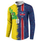 Haiti and Brazil Football Custom Button Sweatshirt Splash Half Split