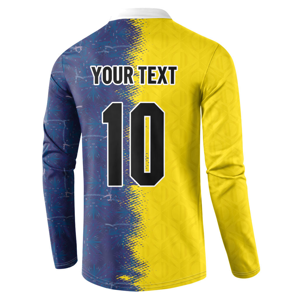 Haiti and Brazil Football Custom Button Sweatshirt Splash Half Split