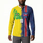 Haiti and Brazil Football Custom Button Sweatshirt Splash Half Split