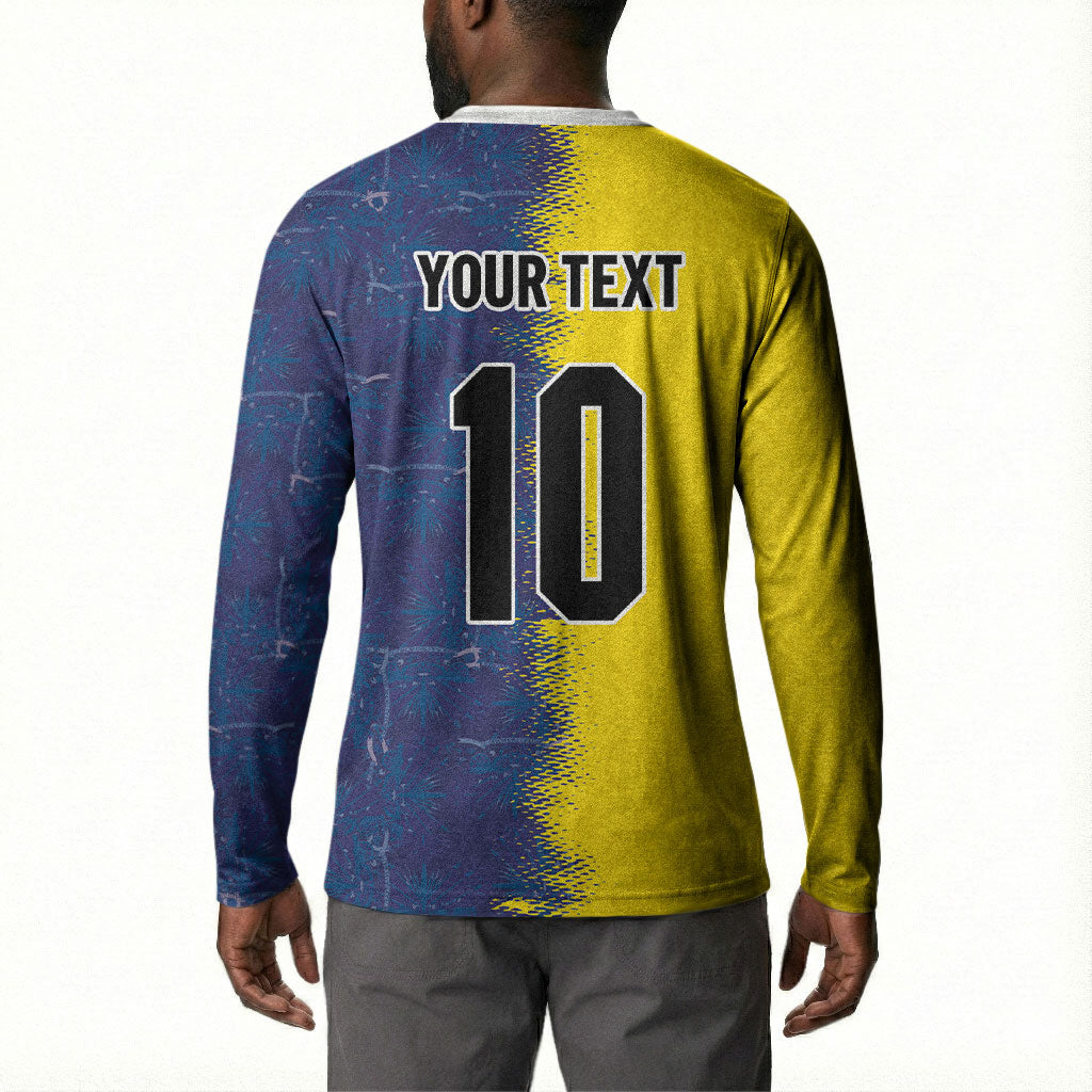 Haiti and Brazil Football Custom Button Sweatshirt Splash Half Split