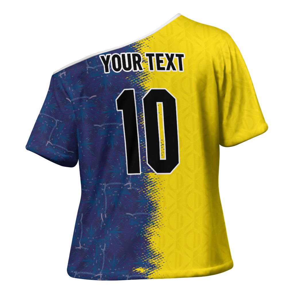 Haiti and Brazil Football Custom Cross Shoulder Shirt Splash Half Split