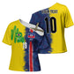 Haiti and Brazil Football Custom Cross Shoulder Shirt Splash Half Split