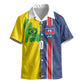 Haiti and Brazil Football Custom Kid Hawaiian Shirt Splash Half Split