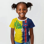 Haiti and Brazil Football Custom Kid T shirt Splash Half Split