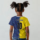 Haiti and Brazil Football Custom Kid T shirt Splash Half Split