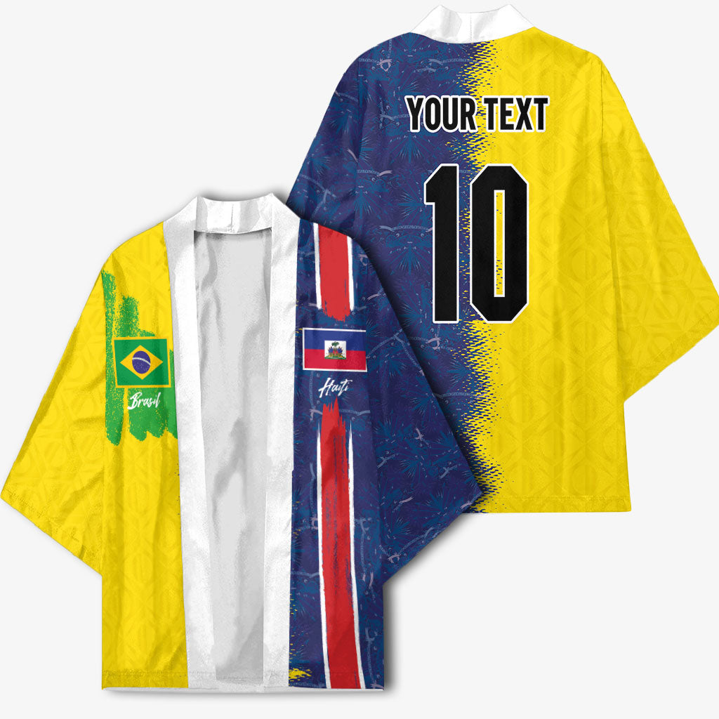 Haiti and Brazil Football Custom Kimono Splash Half Split