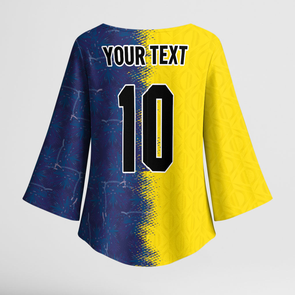 Haiti and Brazil Football Custom Kimono Sleeve Blouse Splash Half Split