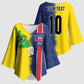 Haiti and Brazil Football Custom Kimono Sleeve Blouse Splash Half Split