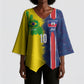 Haiti and Brazil Football Custom Kimono Sleeve Blouse Splash Half Split