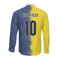 Haiti and Brazil Football Custom Long Sleeve Button Shirt Splash Half Split