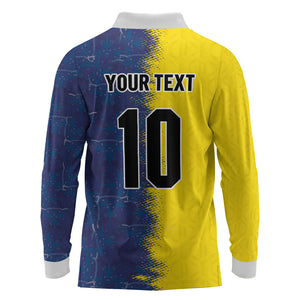 Haiti and Brazil Football Custom Long Sleeve Polo Shirt Splash Half Split