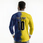 Haiti and Brazil Football Custom Long Sleeve Polo Shirt Splash Half Split