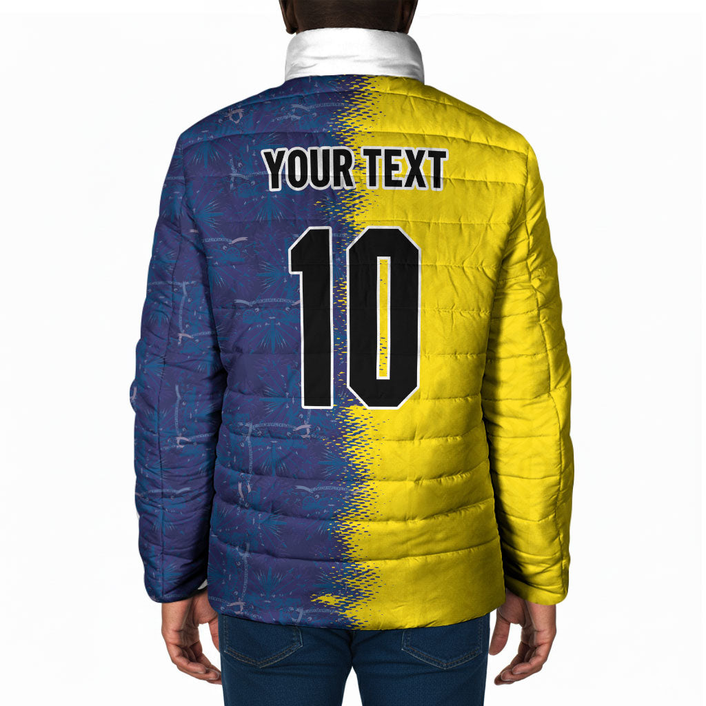 Haiti and Brazil Football Custom Padded Jacket Splash Half Split