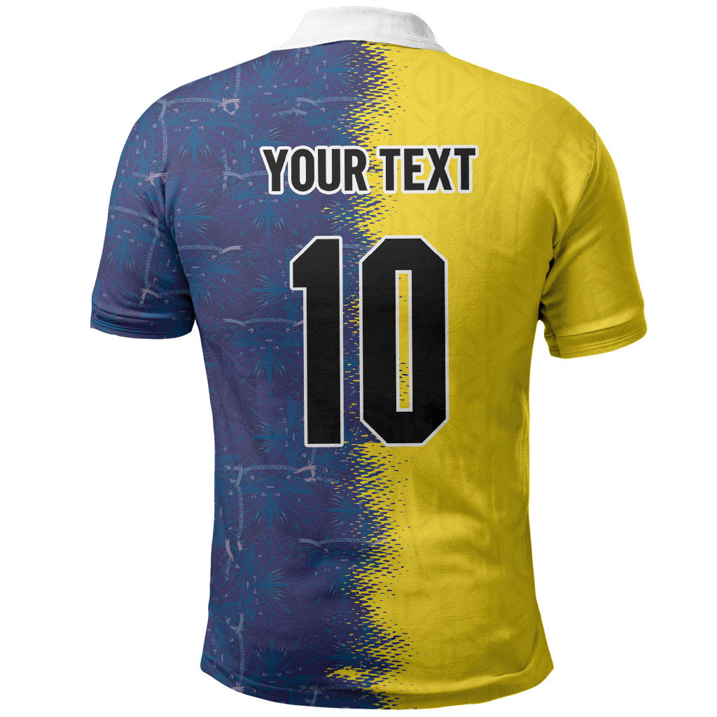 Haiti and Brazil Football Custom Polo Shirt Splash Half Split