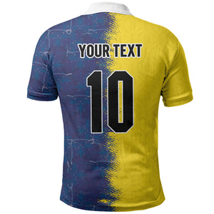 Haiti and Brazil Football Custom Polo Shirt Splash Half Split