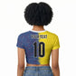 Haiti and Brazil Football Custom Raglan Cropped T shirt Splash Half Split