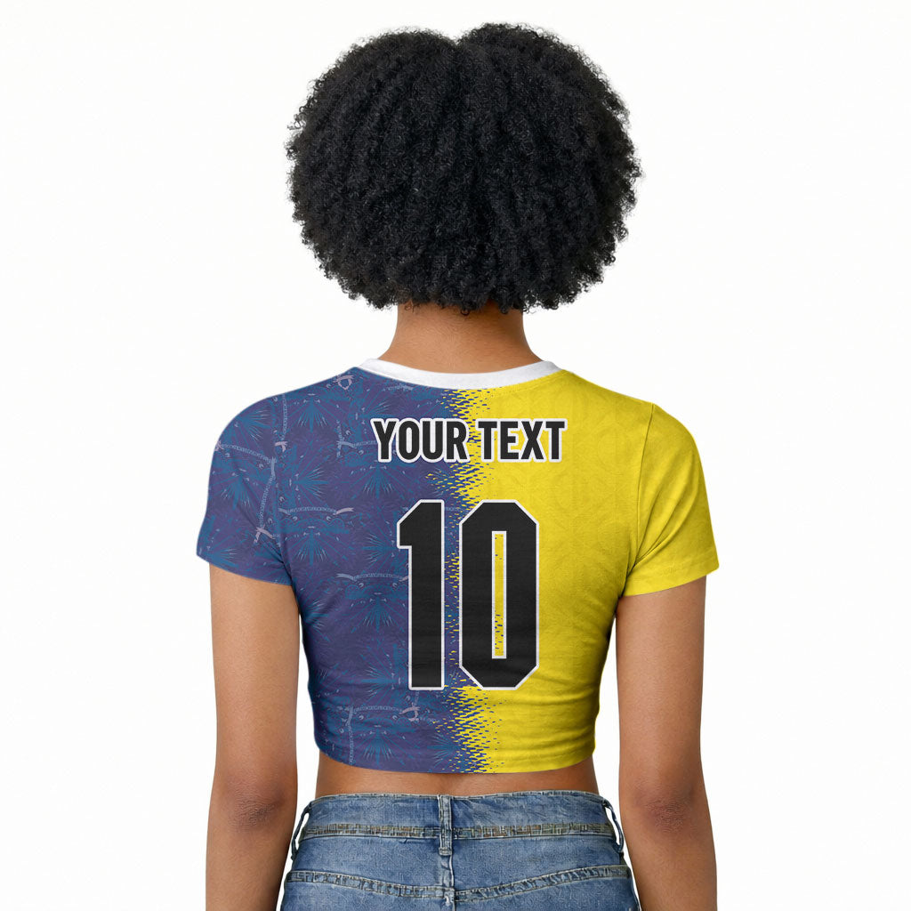 Haiti and Brazil Football Custom Raglan Cropped T shirt Splash Half Split