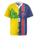 Haiti and Brazil Football Custom Rugby Jersey Splash Half Split