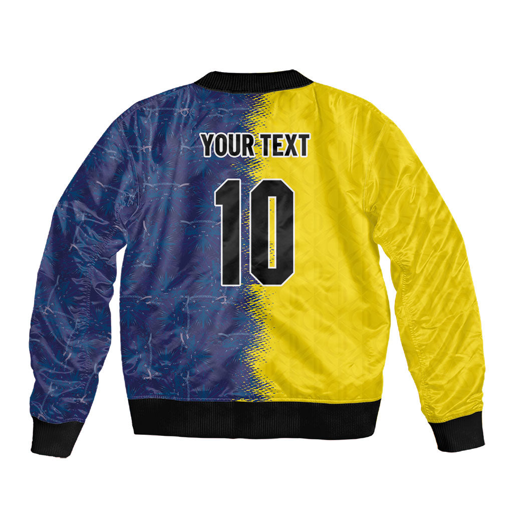 Haiti and Brazil Football Custom Sleeve Zip Bomber Jacket Splash Half Split