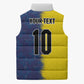 Haiti and Brazil Football Custom Sleeveless Puffer Jacket Splash Half Split
