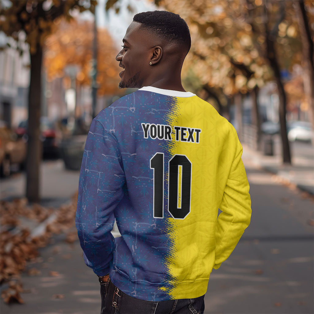 Haiti and Brazil Football Custom Sweatshirt Splash Half Split