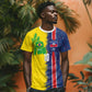 Haiti and Brazil Football Custom T shirt Splash Half Split