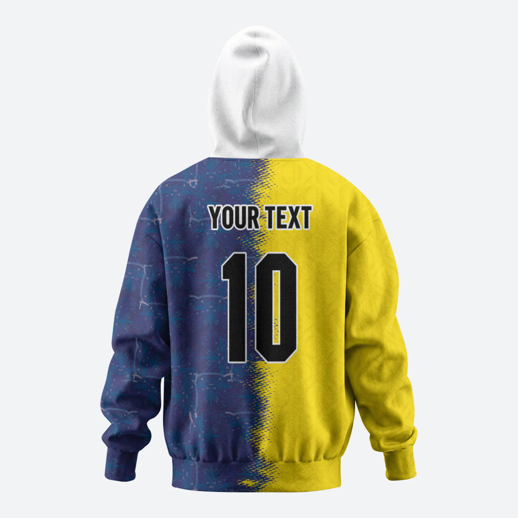 Haiti and Brazil Football Custom Zip Hoodie Splash Half Split